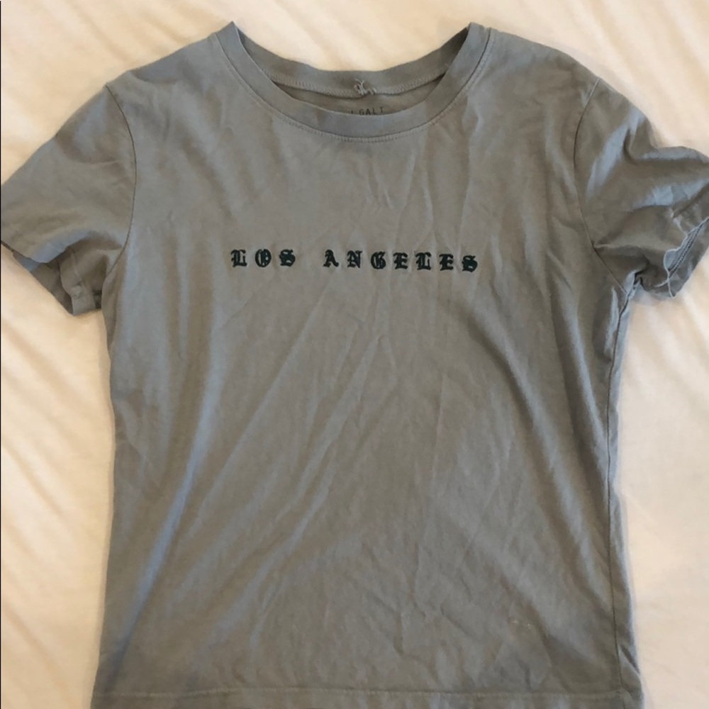 LA stitched Green Tee ~ John Galt